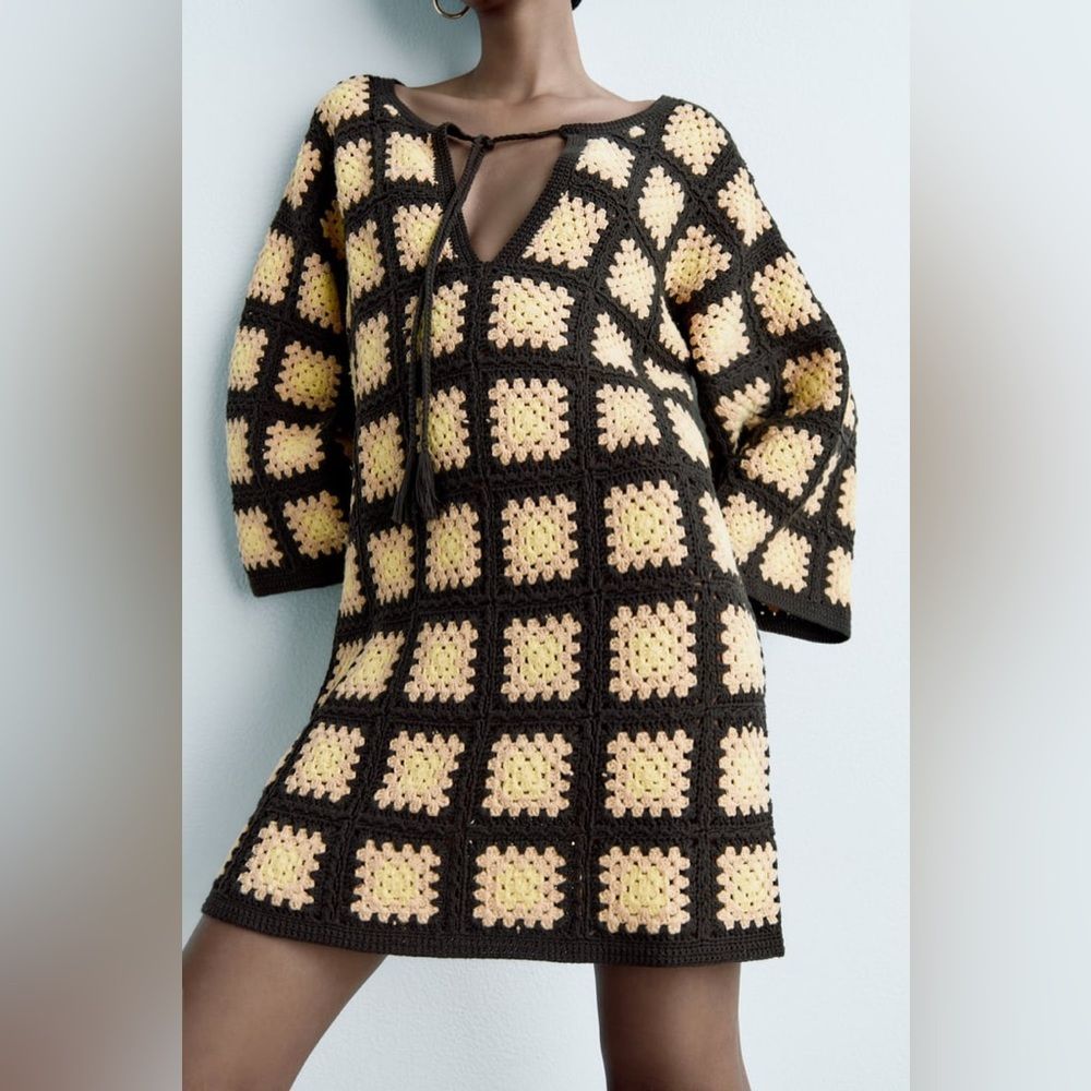 Zara Limited Edition Crochet Dress New - Picture 12 of 13